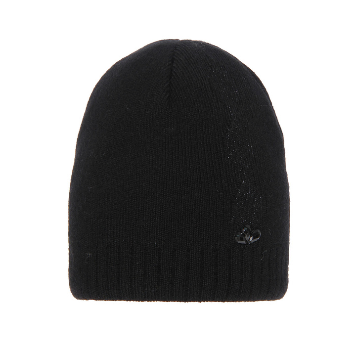 Wintermütze Damen aus Merinowolle in Schwarz Betsi