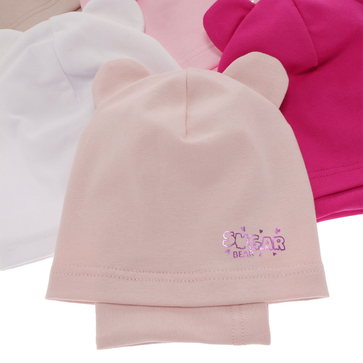 Herbst und Frühlingsset Mädchen baumwolle: Mütze und Schlauchschal Rosa Cyntia