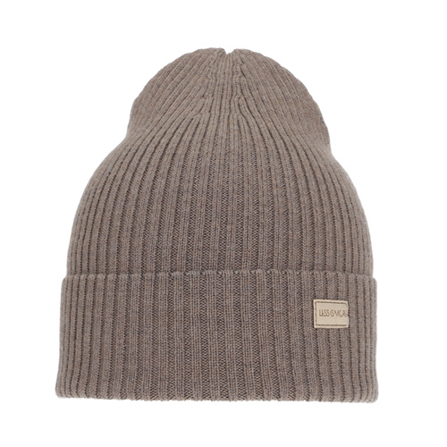  Damenmütze Frühling- Winter Beige 100% extrafeine Merinowolle Sophie