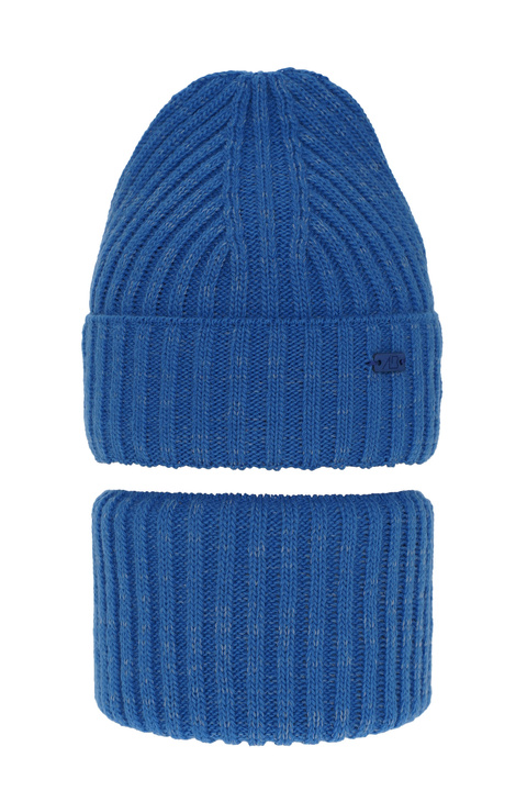 Winterset Jungen: Mütze und Schlauchschal Blau Zeno