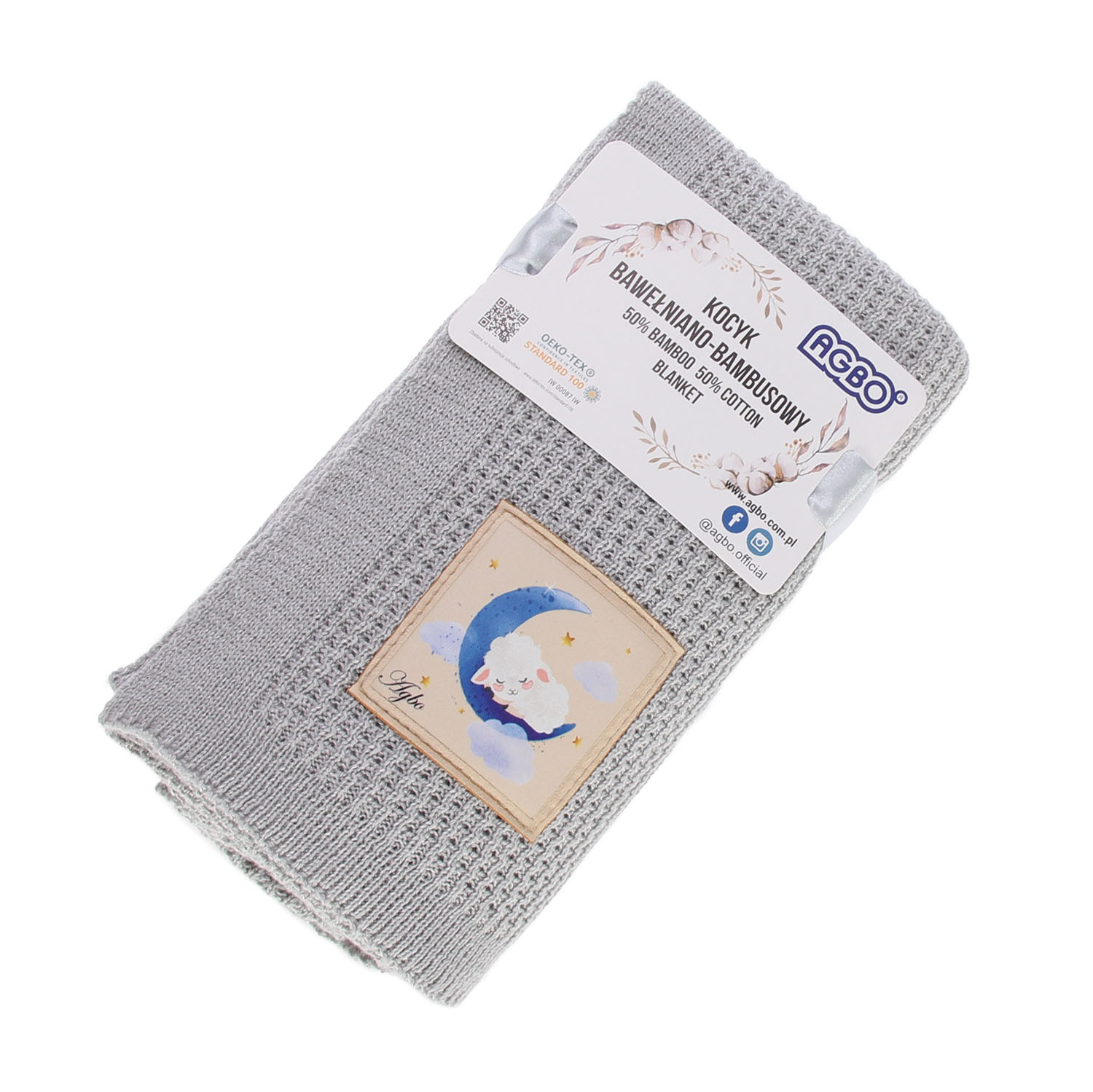 Baby und Kinder Decke aus 50% Bambus-Fasern, 50% Bamwolle Grau Bambini