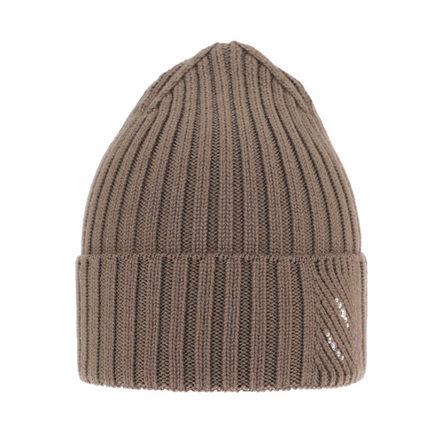 Wintermütze Damen 100% extrafeine Merinowolle Braun Ariga