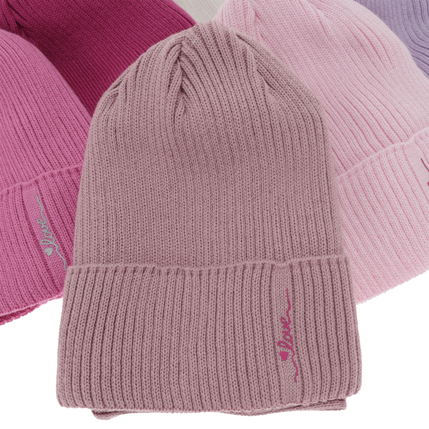 Herbst und Frühlingsset Mädchen: Mütze und Schlauchschal, mit Baumwolle, Rosa Elvara