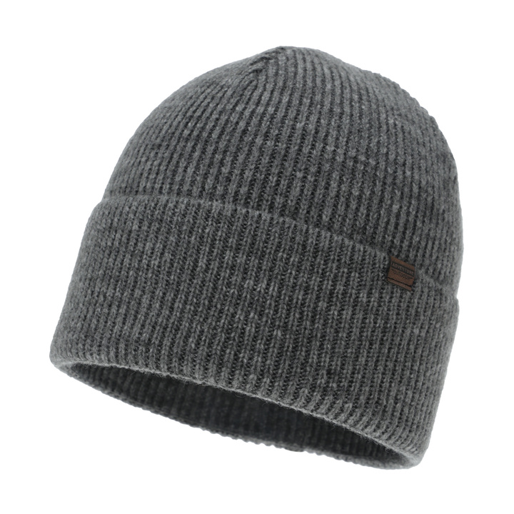 Wintermütze Herren, grau, mit Merinowolle, Korins