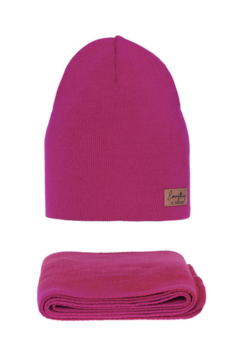 Herbst und Frühlingsset Damen: Mütze und Schal Rosa Zula