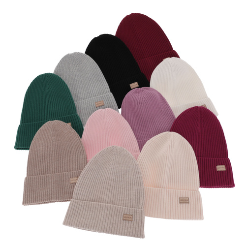 Damenmütze Frühling- Winter Cremefarben 100% extrafeine Merinowolle Sophie