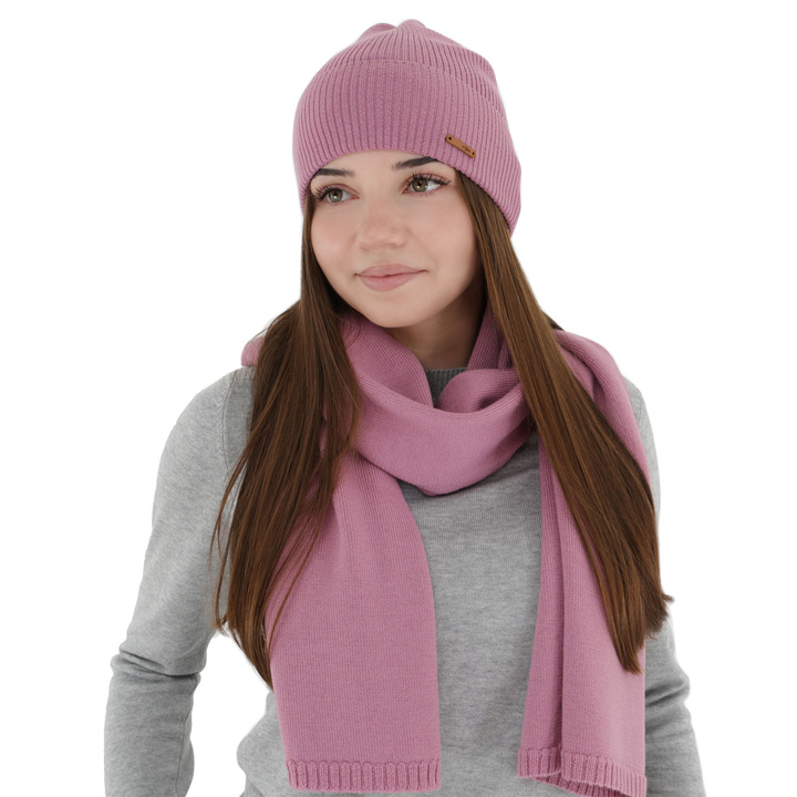 Winterschal Damen, Winter, violett, 100% Merinowolle, Elonia