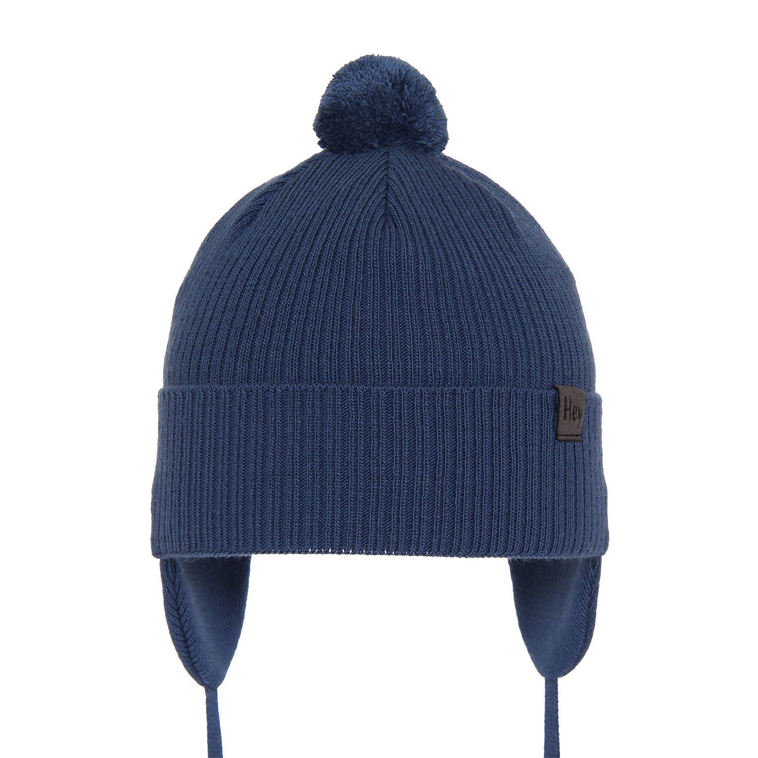 Herbst und Frühlingsmütze für Jungen mit Bommel Blau Axel