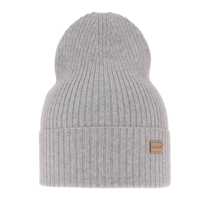 Damenmütze Frühling- Winter Grau 100% extrafeine Merinowolle Sophie