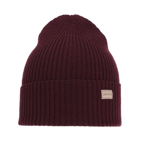 Wintermütze Damen, burgundy, 100% Merinowolle, Sophie