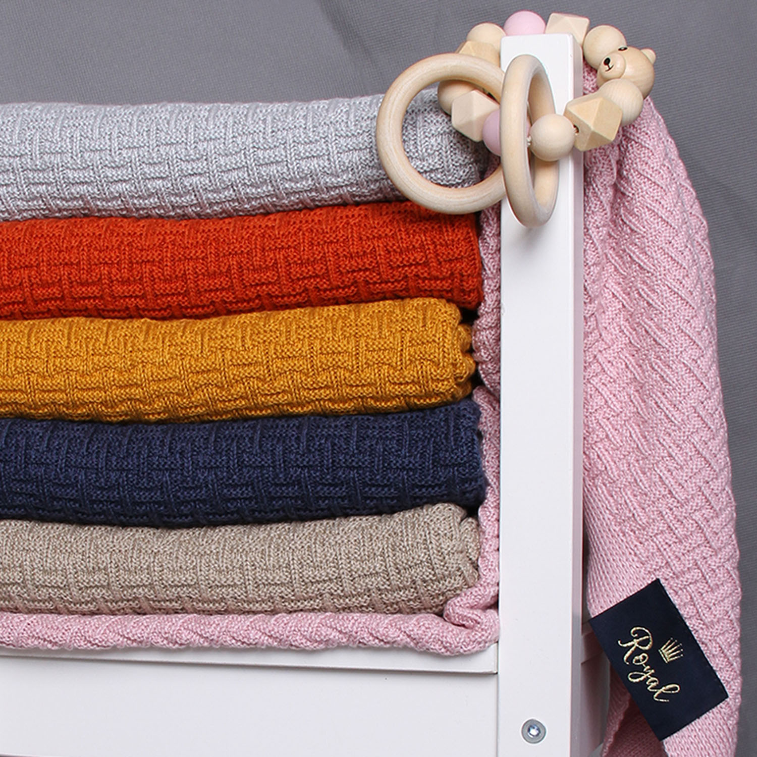 Baby und Kinder Decke aus 50% Bambus-Fasern, 50% Bamwolle Grau Pony