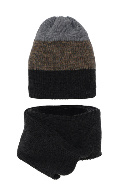 Winterset Jungen: Mütze und Schal Grau Sonik