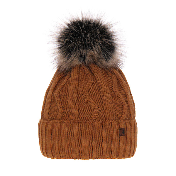 Wintermütze Damen mit Bommel Camel Renika