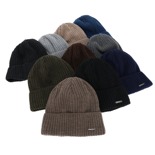 Wintermütze Herren, beige, mit Merinowolle, Baltor