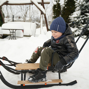 Winterset Jungen: Mütze und Schlauchschal Schwarz Livido