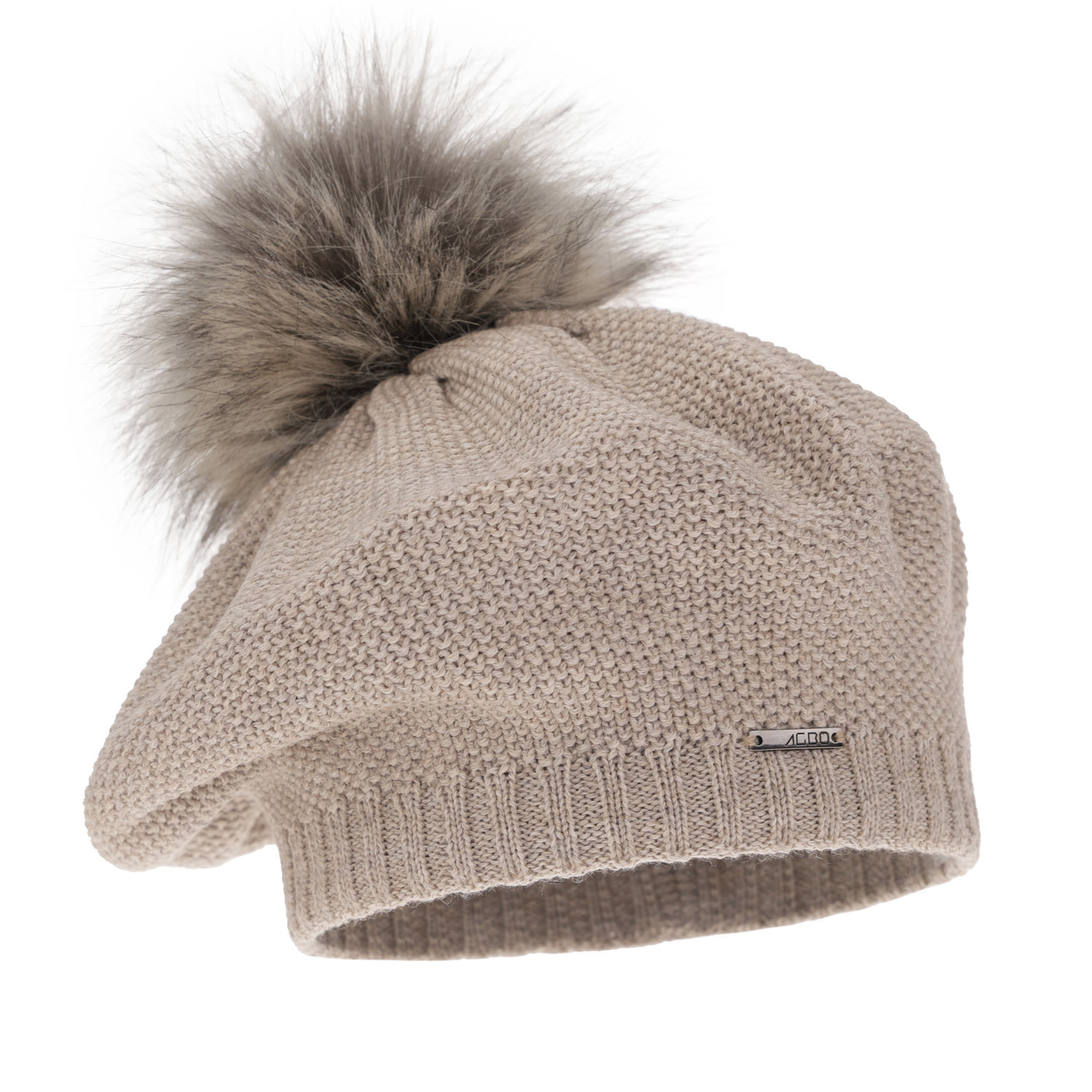 Baskenmütze Winter Damen aus Merinowolle in Beige Bonnie
