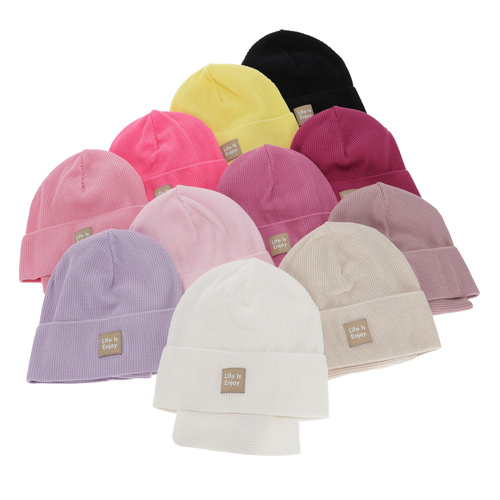 Herbst und Frühlingsset Mädchen: Mütze und Schlauchschal, mit Baumwolle, rosa, Zola