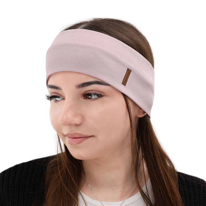 Herbst- und Frühlingsstirnband Damen, Rosa, aus Baumwolle Sharon