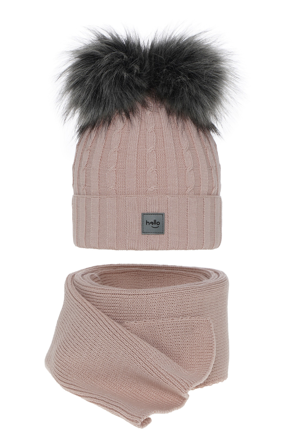 Winterset Mädchen: Mütze und Schal mit zwei Bommeln Rosa Zenda