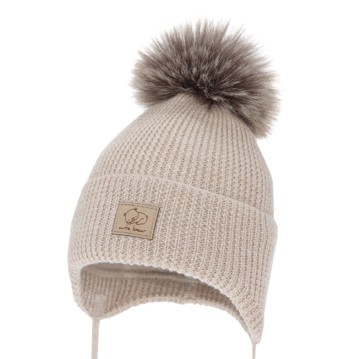 Wintermütze Jungen, beige, 100% Merinowolle, Jergen