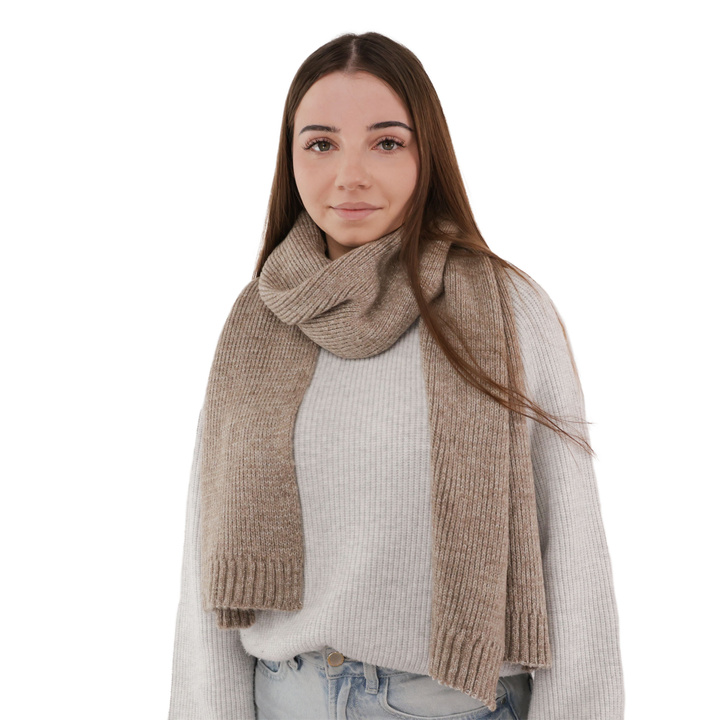 Schlauchschal Damen Merinowolle Beige Loretta