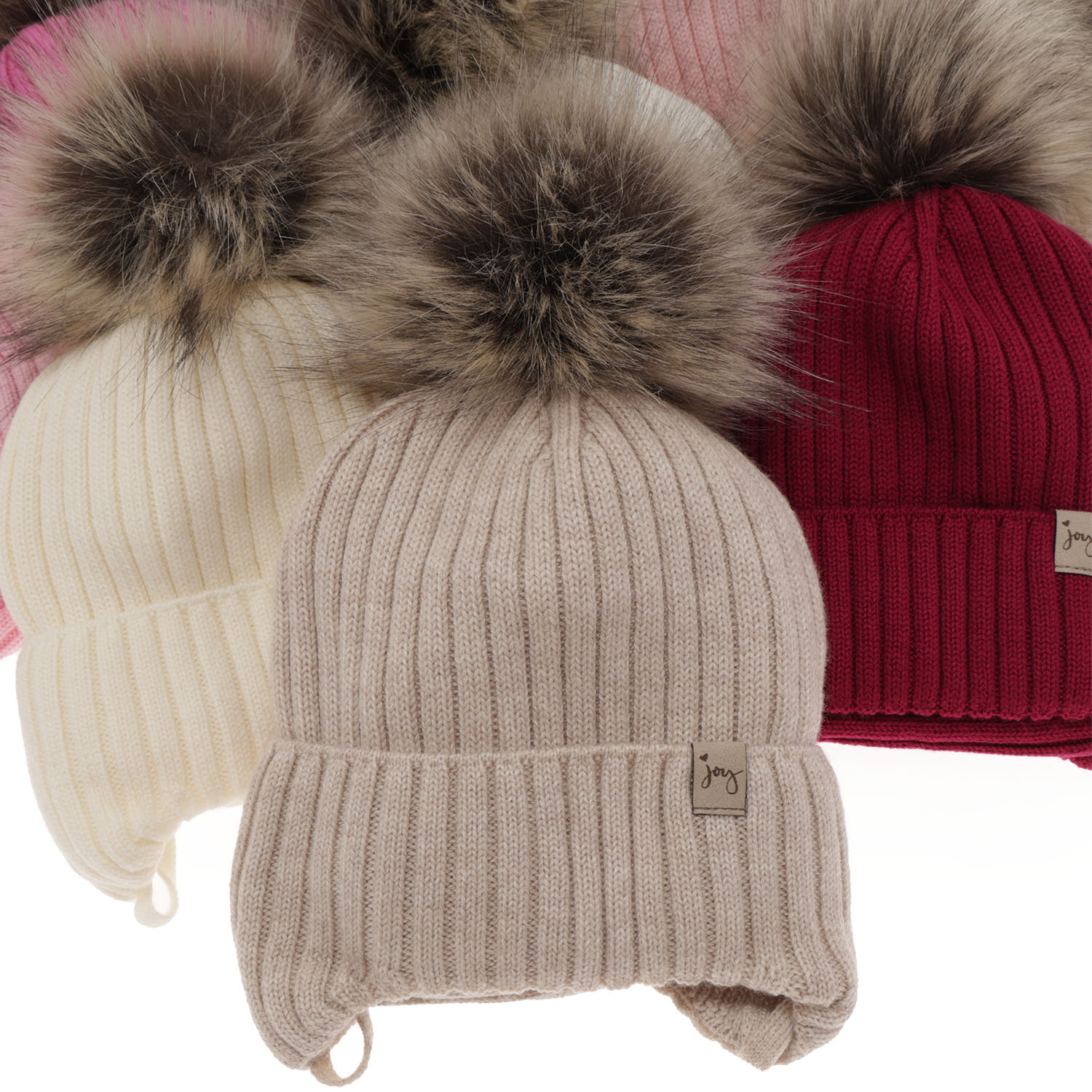 Winterset Mädchen: Mütze und Schlauchschal aus 100% extrafeiner Merinowolle in Rosa Junika