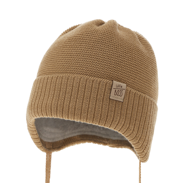Wintermütze Jungen mit Merinowolle Camel Darsi