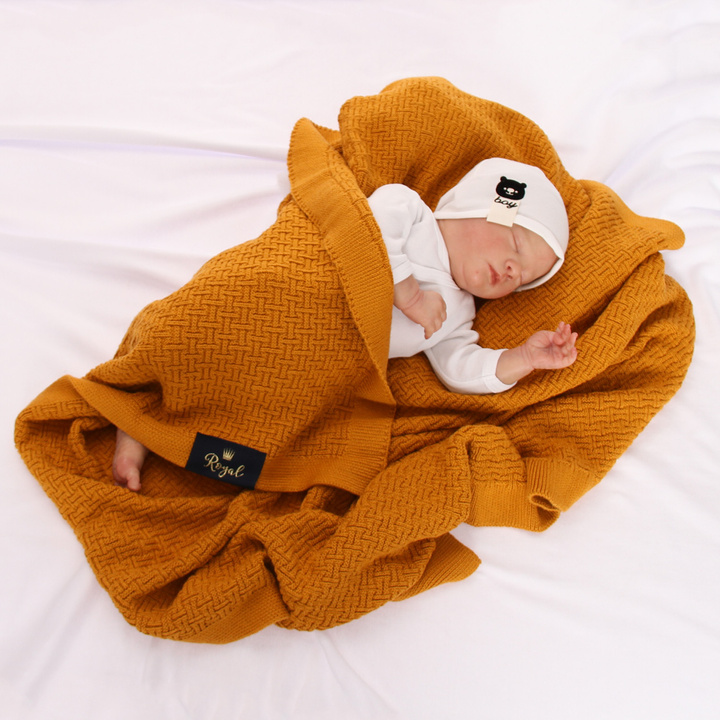 Baby und Kinder Decke aus 50% Bambus-Fasern, 50% Bamwolle Honig Pony