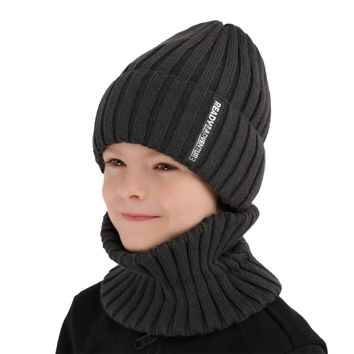 Winterset Jungen: Mütze und Schlauchschal Grün Livido