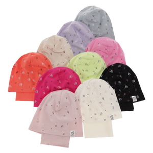 Herbst und Frühlingsset Mädchen baumwolle: Mütze und Schlauchschal Violett Fiora