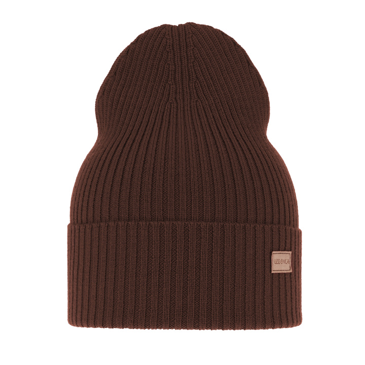 Wintermütze Damen, braun, 100% Merinowolle, Sophie