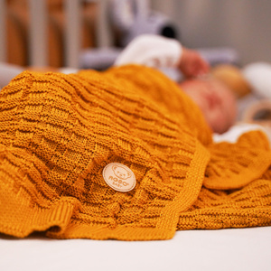 Baby und Kinder Decke aus 100% Bambus-Fasern Senffarben Misio