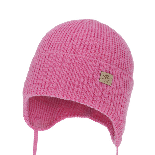 Wintermütze für Mädchen, Winter, Herbst, Frühling, 100% Merinowolle, zum Binden, rosa, Bafra