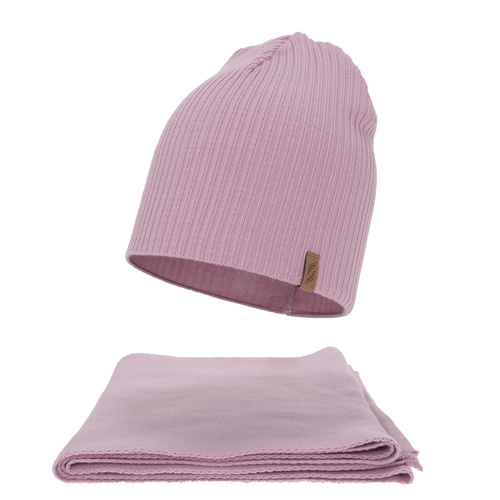 Winterset Damen: Mütze und Schal, Winter, violett, Fena