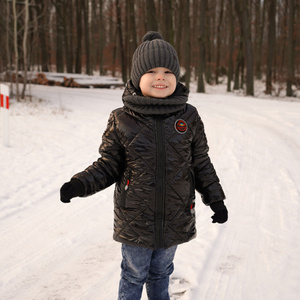 Winterset Jungen: Mütze und Schlauchschal mit Bommel Blau Wiliam