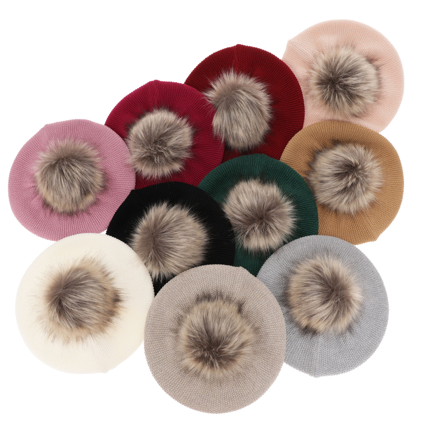 Baskenmütze Winter Damen aus Merinowolle in Beige Bonnie