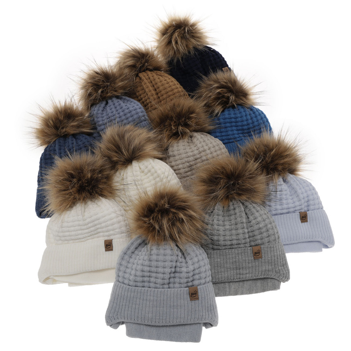 Winterset für Jungen: Mütze und Schal in Camel Salem