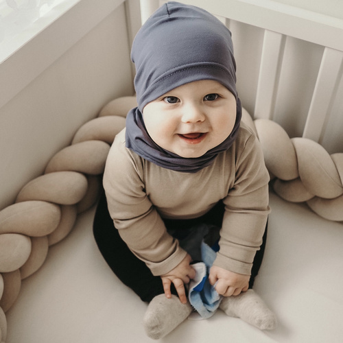 Herbst und Frühlingsset Jungen: Mütze und Schlauchschal khaki Hazel