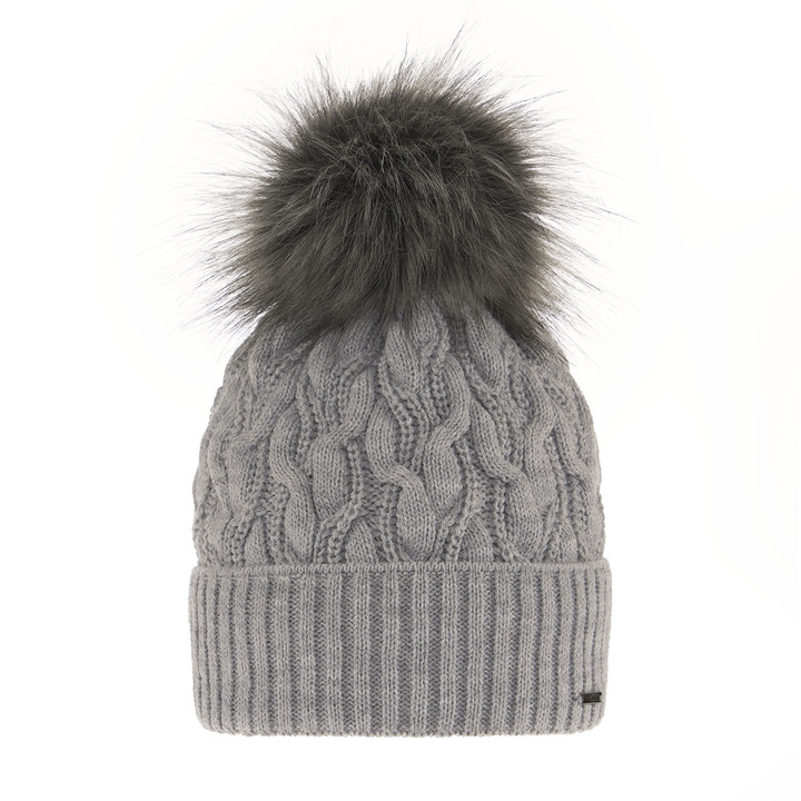 Wintermütze Damen mit Bommel Grau Deva