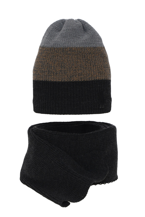 Winterset Jungen: Mütze und Schal Grau Sonik