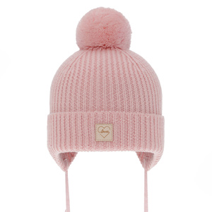 Wintermütze für Mädchen aus 100% extrafeiner Merinowolle, gefüttert mit Wollfleece in Rosa Havana
