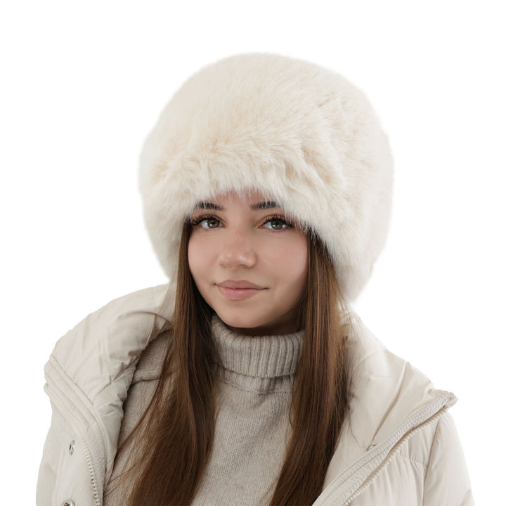 Wintermütze Damen gefüttert mit Wollfleece in Cremefarben Holly