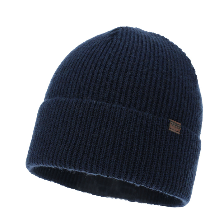 Wintermütze Herren, granatowa, mit Merinowolle, Korins