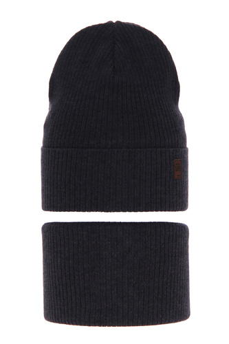 Herbst und Frühlingsset Jungen: Mütze und Schlauchschal, mit Baumwolle, Navy Blue Dragon