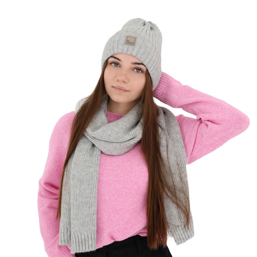 Wintermütze Damen aus Merinowolle Grau Benedetta