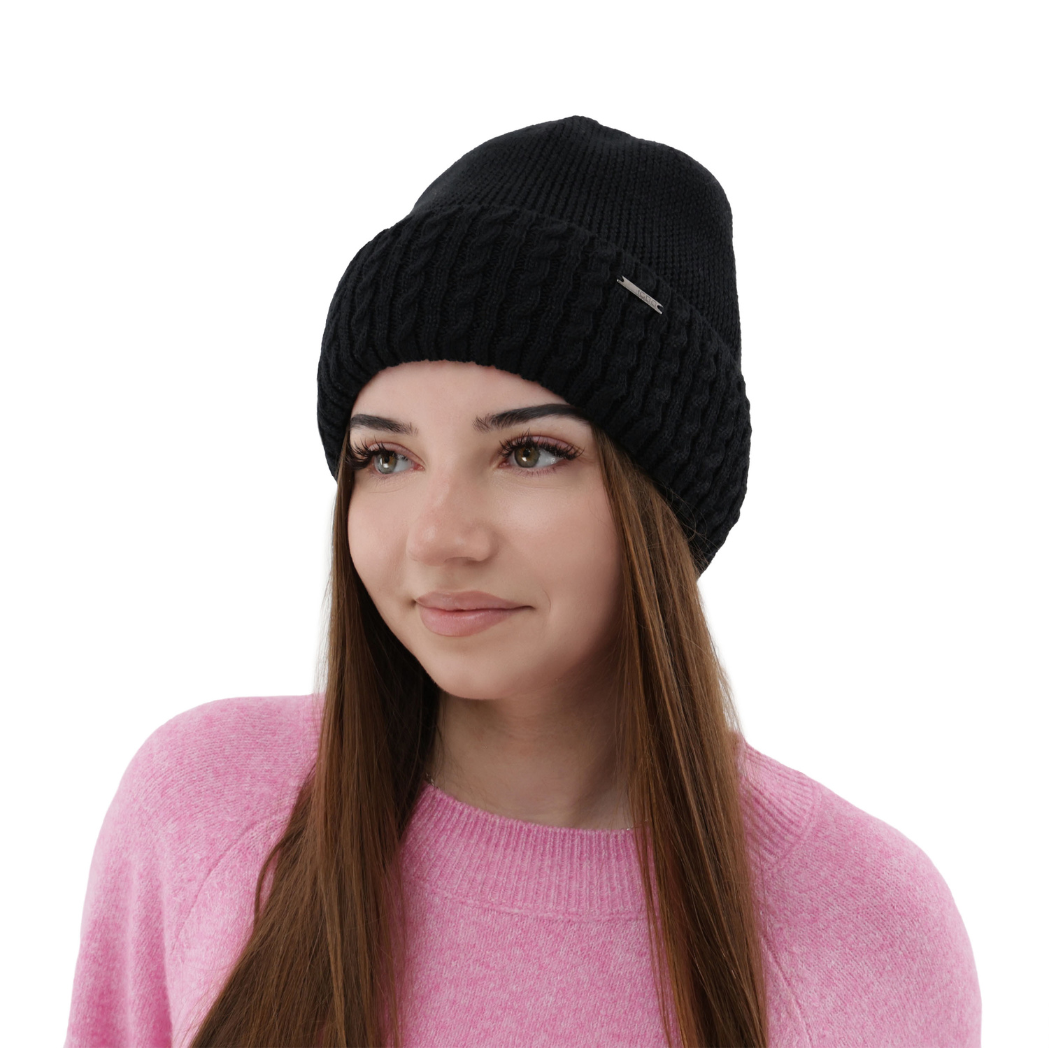 Wintermütze Damen aus Merinowolle in Violett Febe