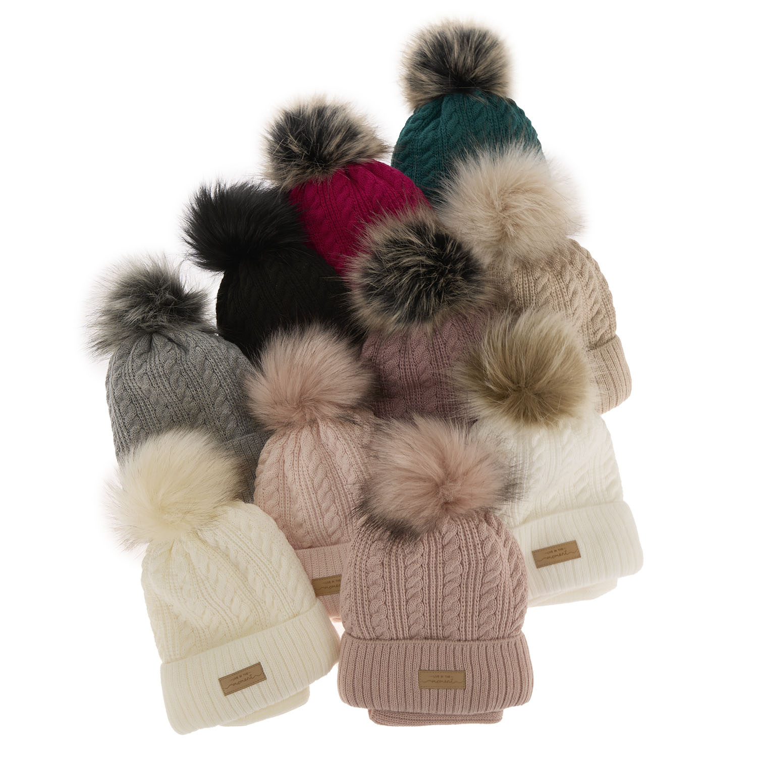 Winterset Mädchen: Mütze und Schlauchschal mit Bommel in Grün Alika 