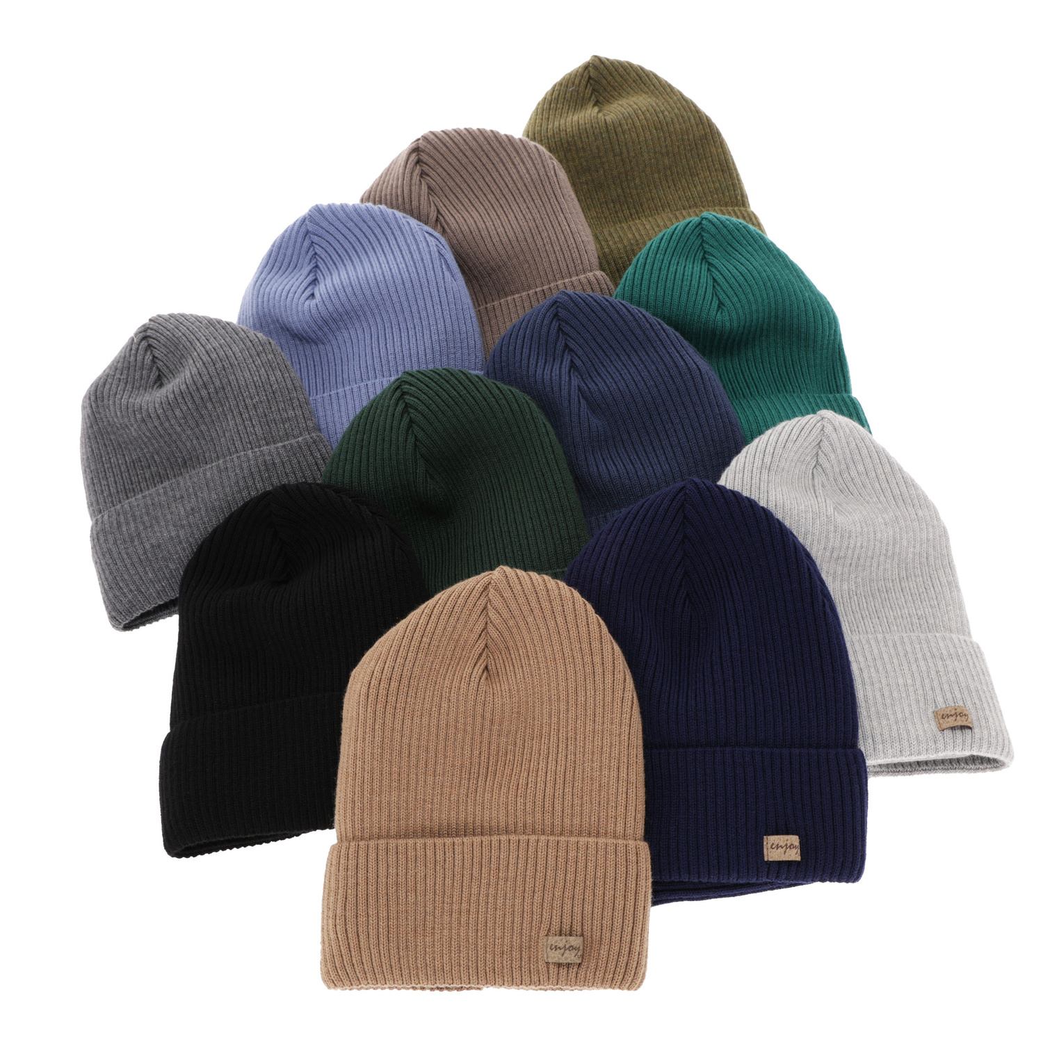 Herbst und Frühlingsset Jungen: Mütze und Schlauchschal, dunkelbeige, 100% Merinowolle, Intro