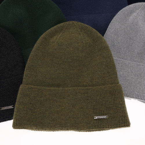 Herrenmütze Frühling- Winter Navy Blau 100% extrafeine Merinowolle Memfis