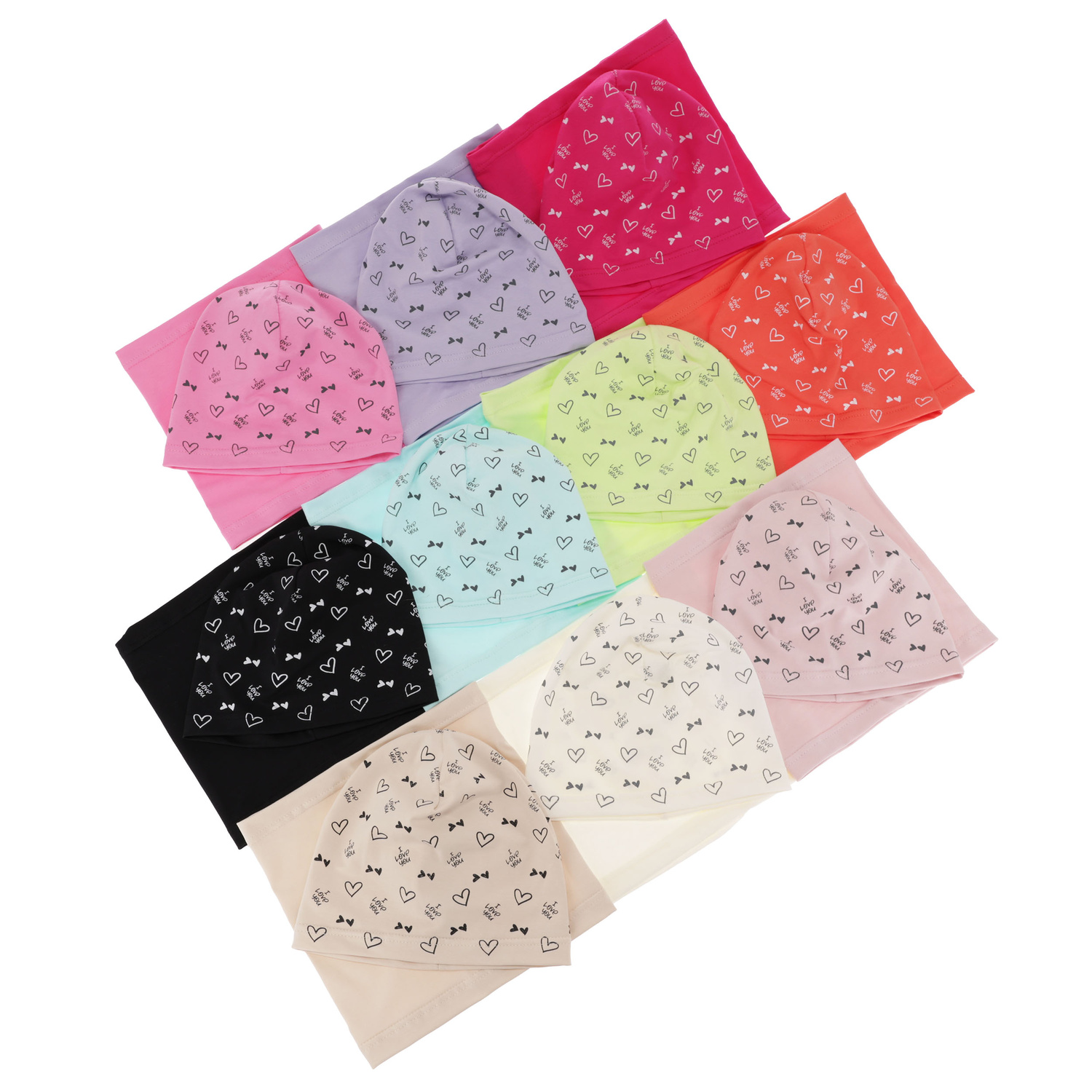 Herbst und Frühlingsset Mädchen baumwolle: Mütze und Schlauchschal Rosa Lovena